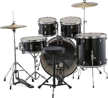 New Ludwig LC170 Accent Fusion Complete 5 Piece Drum Set Kit with Hardware & Cymbals (Black)