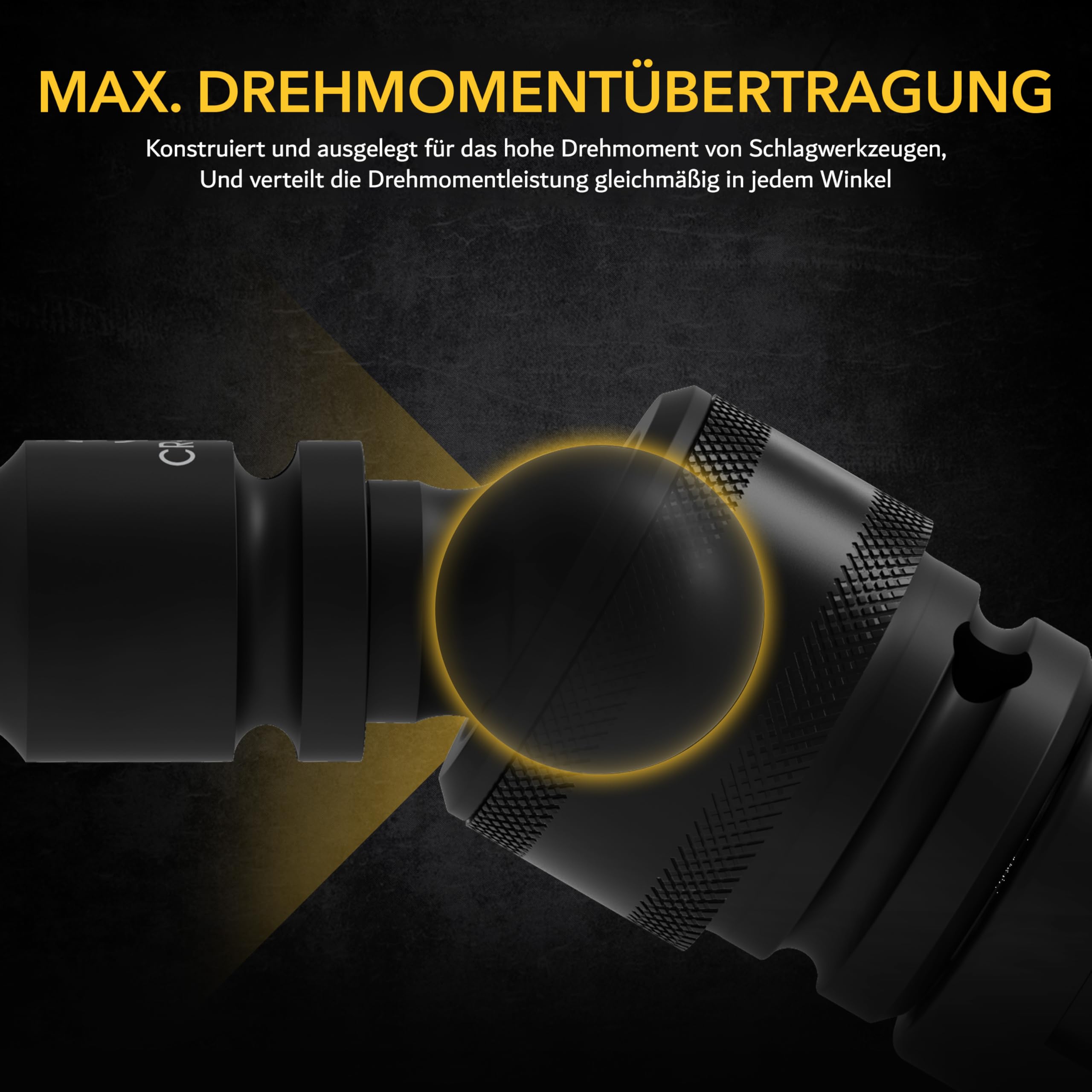 LEXIVON Schlagschrauber Kreuzgelenk-Gelenksatz | Premium 3 teilige Kugelfeder, Ausführung 1/2", 3/8" und 1/4" U-Kugelkopf passend für Drehmomentschlüssel, bohrer, steckschlüssel, ratsche (LX-113)