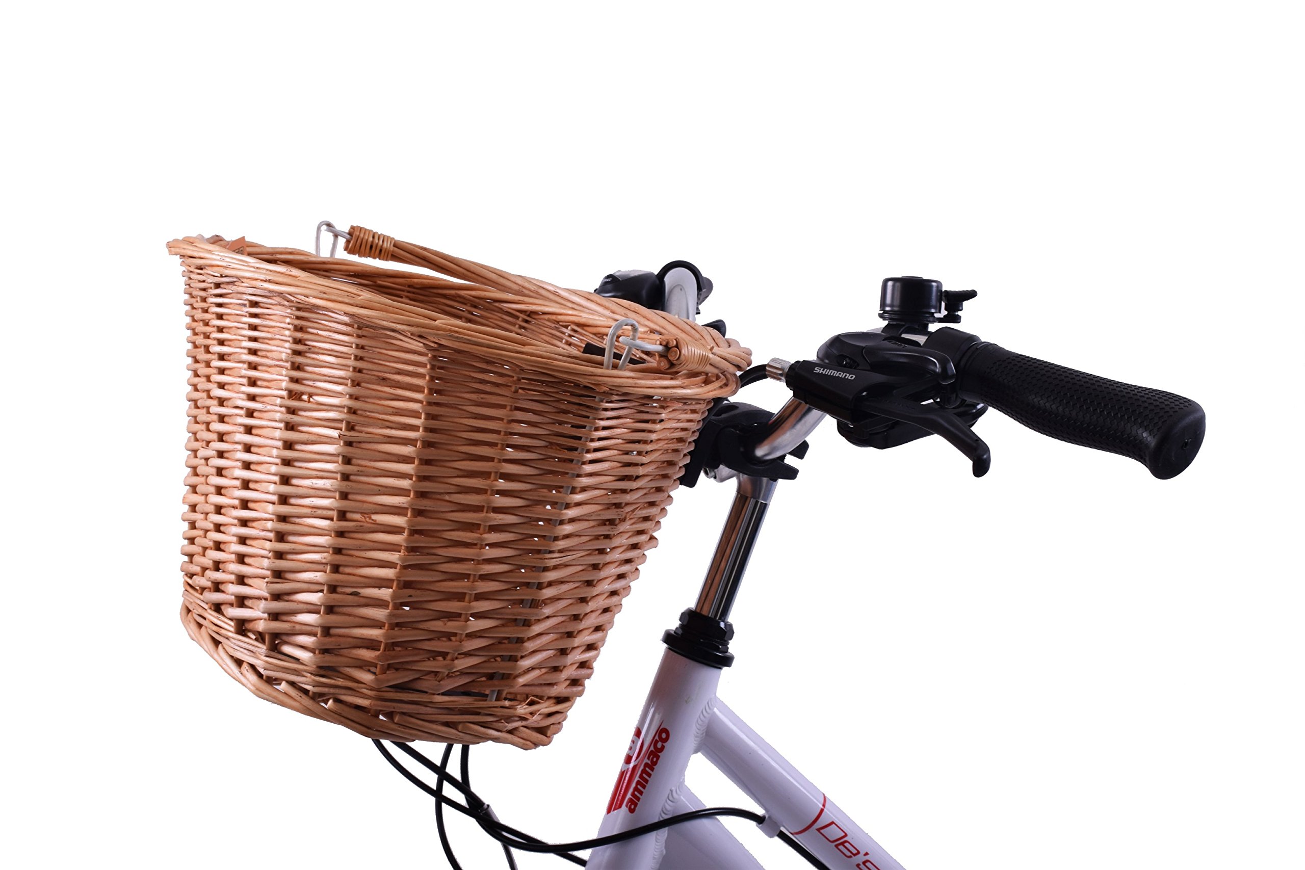 Accessories Ammaco OVAL FRONT WICKER BIKE SHOPPING BASKET RETRO VINTAGE