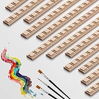JSIWOTH 12pcs Unfinished Wood Trim Moulding Grid 15.75" - Paintable Decorative Strips for DIY Wall, Cabinet, Furniture Crafts