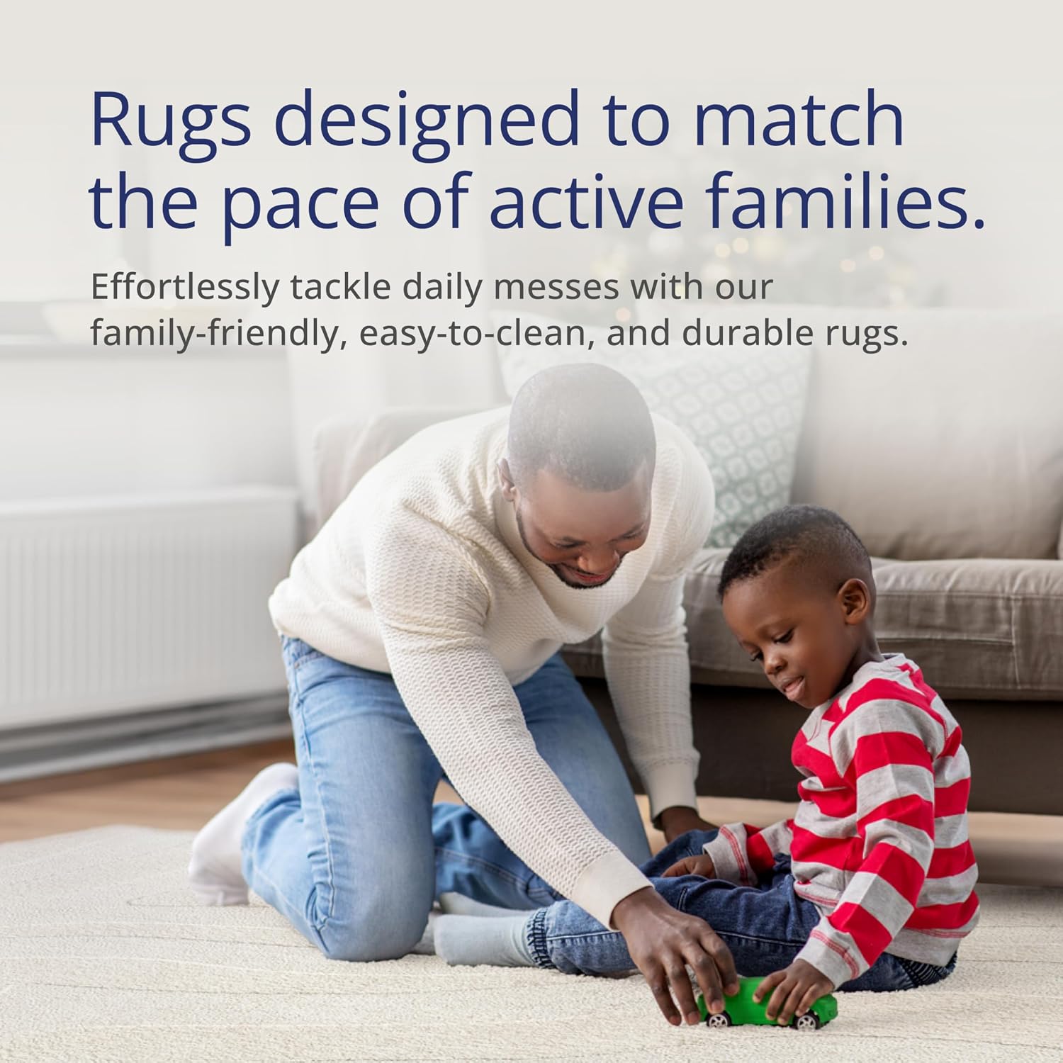 Ivory Geometric 8' x 10' Synthetic Washable Area Rug