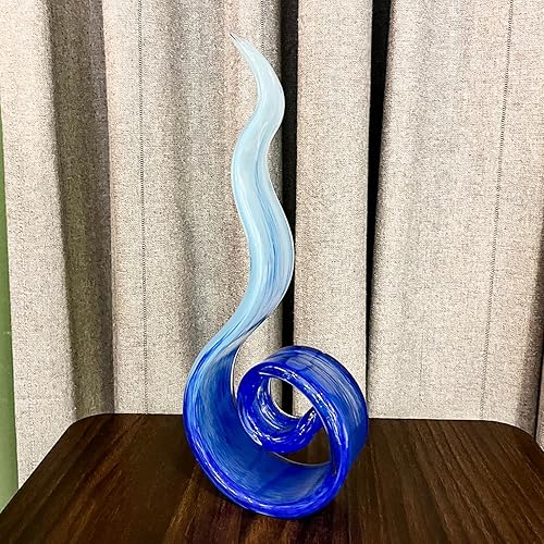 Miniatura 6 de Escultura de llama de vidrio soplado a mano, estatua de adorno artístico, figuritas para decoración del hogar, mesas de café, tamaño de 11.5 x 2 x 6