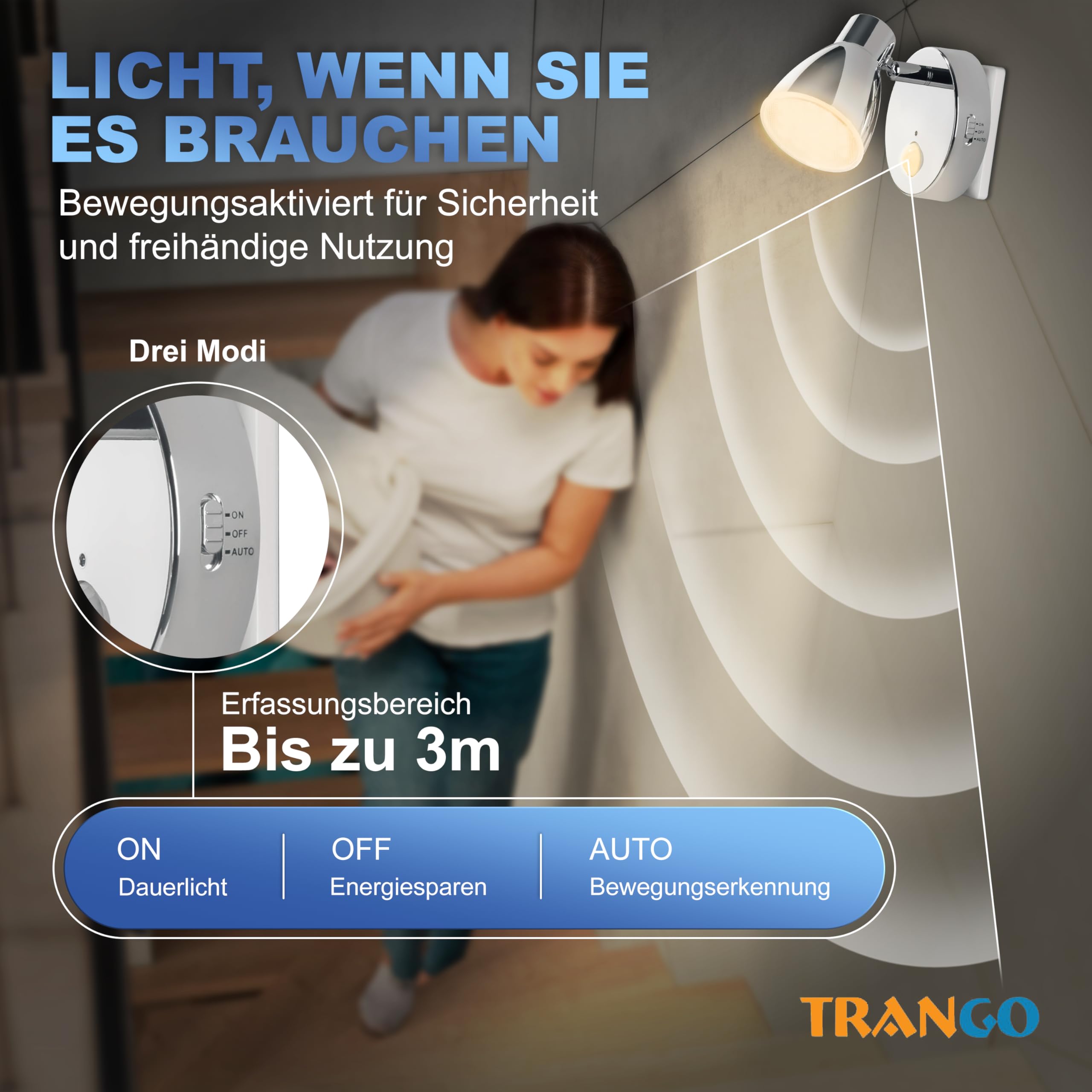 Lot De 2 Veilleuse Capteur Led *Milo* 2635-025 Eclairage De Sécurité 230V Avec Détecteur De