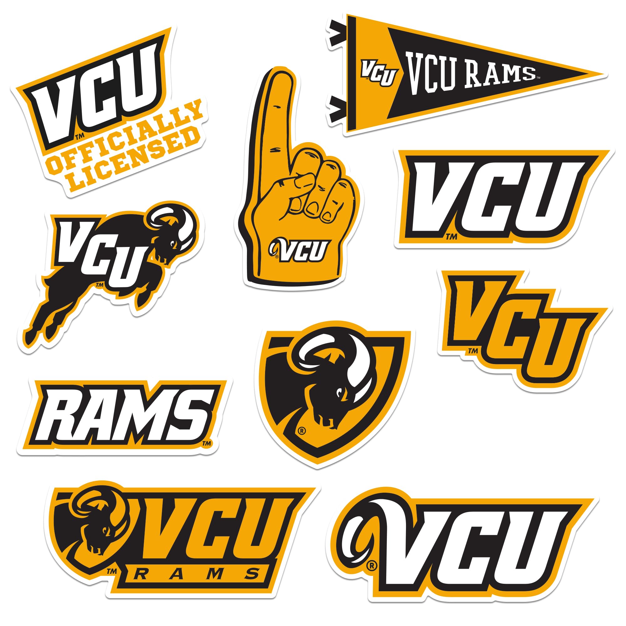Virginia Commonwealth University 9ct Vinyl L, Indoor/Outdoor, Set of 9
