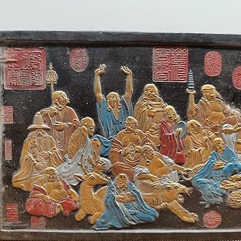 Amazon.co.jp: 黒墨塊 墨条 十八羅漢 書道具 文房具 工芸品 美術