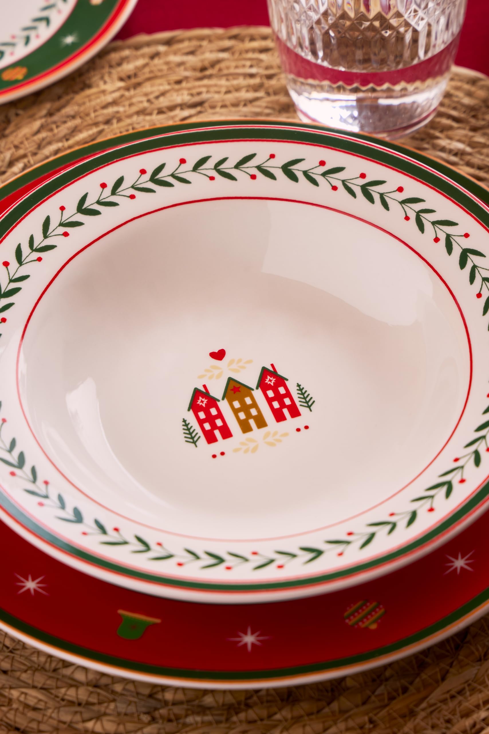 Tognana Christmas Toy, Servizio piatti 18 pezzi per 6 persone, Porcellana, Multicolor