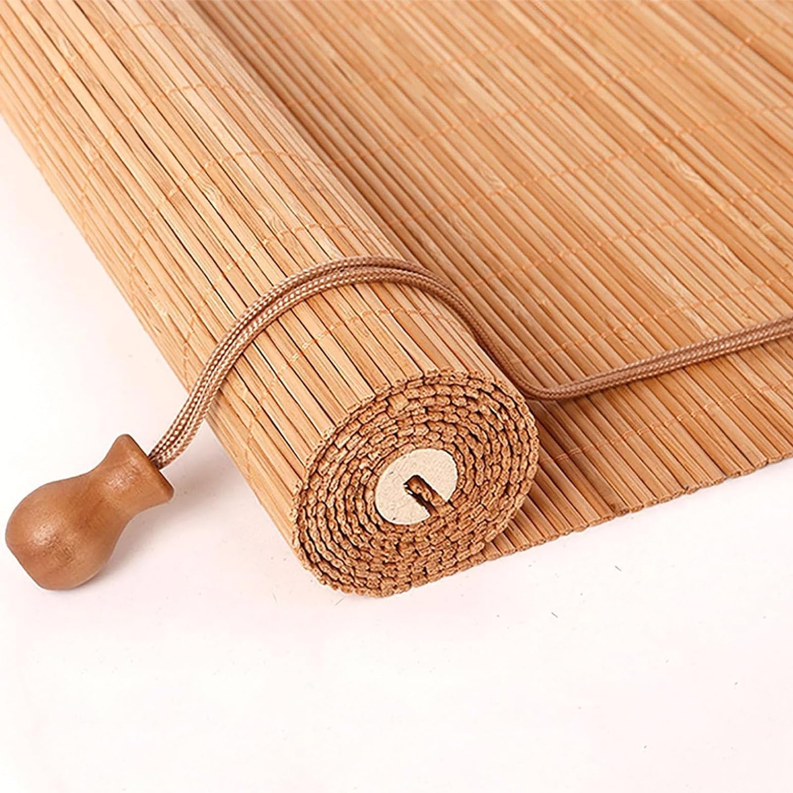 Store Enrouleur Bambou Naturel, Store À Rouleau en Bambou 55% Protection Solaire Intimité Écran, Fournir De l'ombre Store Occultant Exterieur pour Fenêtre, pour Balcon/Jardin/Intérieur
