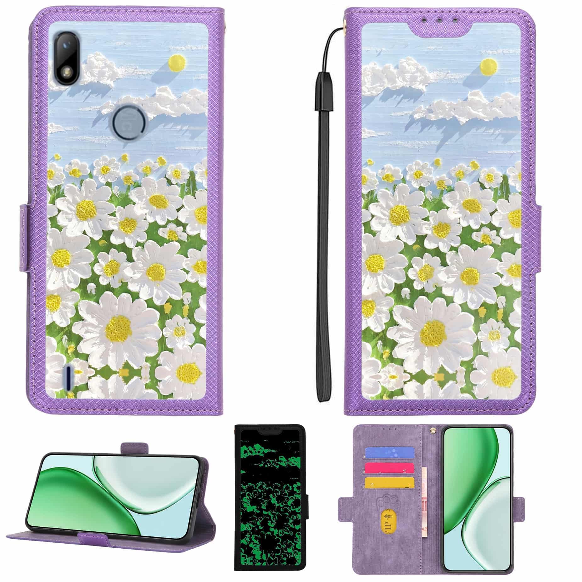 Case Compatible for Benco Y11 Phone Case Flip Cover [with Tempered Glass Screen Protector][RFID Blocking][Luminous Effect] LPT-CJ