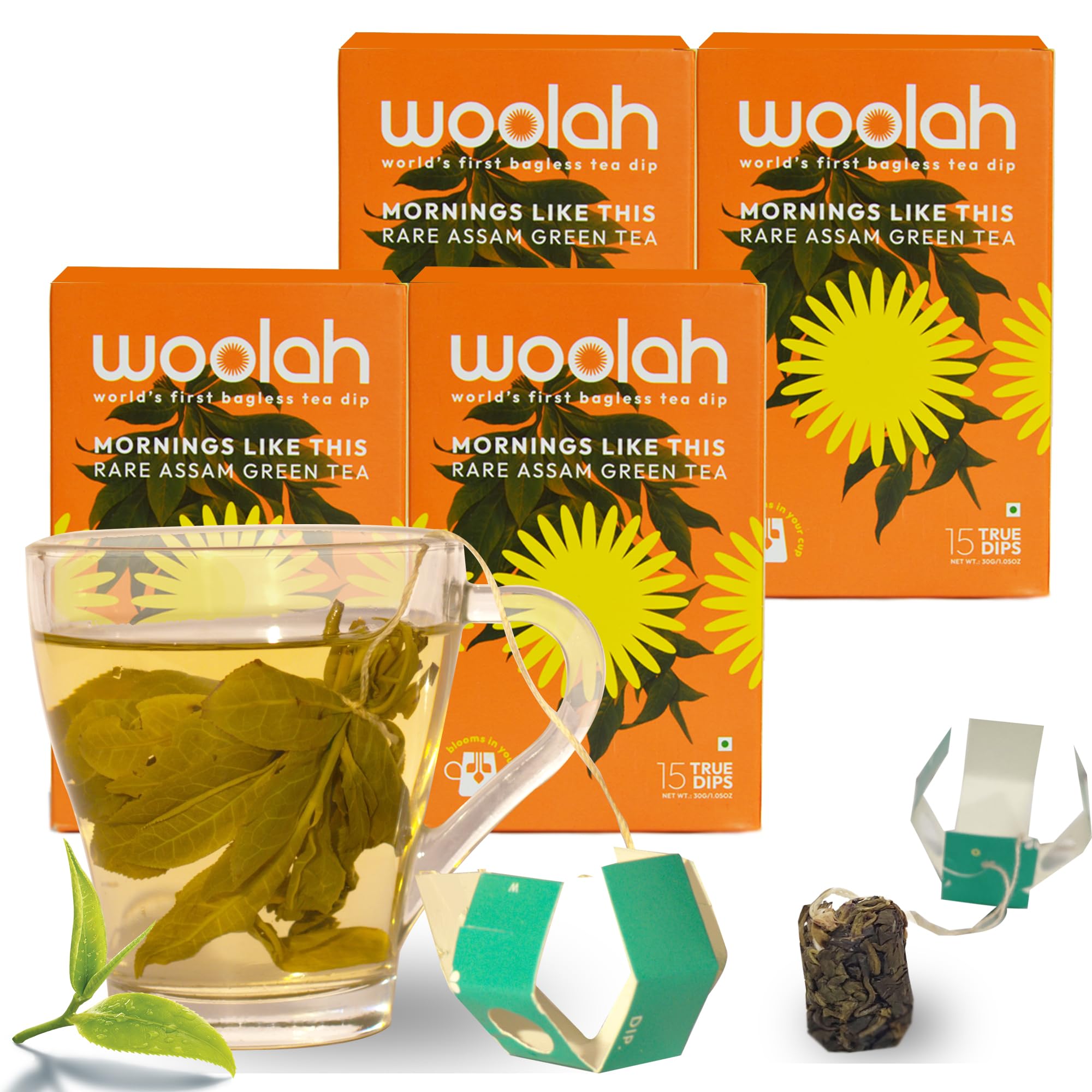 Woolah Rare Assam Green Tea, Organic Bagless Tea Dip (4 Packs = 60 Dips /120 Cups) 100% Plastic Free, Antioxidants Supports Weight Management, Skin And Heart Health, 350 Gram (B0B1VJ7MQ4) Amazon Price History, Amazon Price Tracker