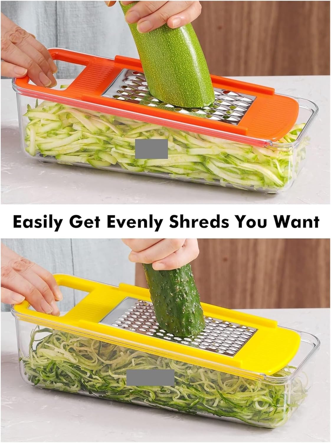 Professional Mandoline Slicer for Kitchen, Multi-Purpose Vegetable Cutter for Onions, Veggies, Fruit & Cheese – White, with Adjustable Thickness(Red)