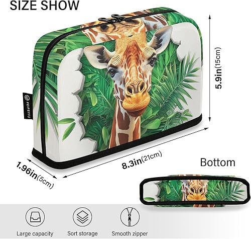 Miniatura 3 de 3d agujero blanco pared animal jirafa lápiz casos gran capacidad maquillaje gran capacidad organizador de escritorio para adolescentes Elemental