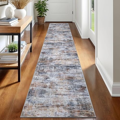 Miniatura 99 de IOHOUZE Alfombra pequeña abstracta de 2 x 3 pies, alfombra de entrada lavable para entrada interior, alfombras con respaldo de goma, alfombra Gris