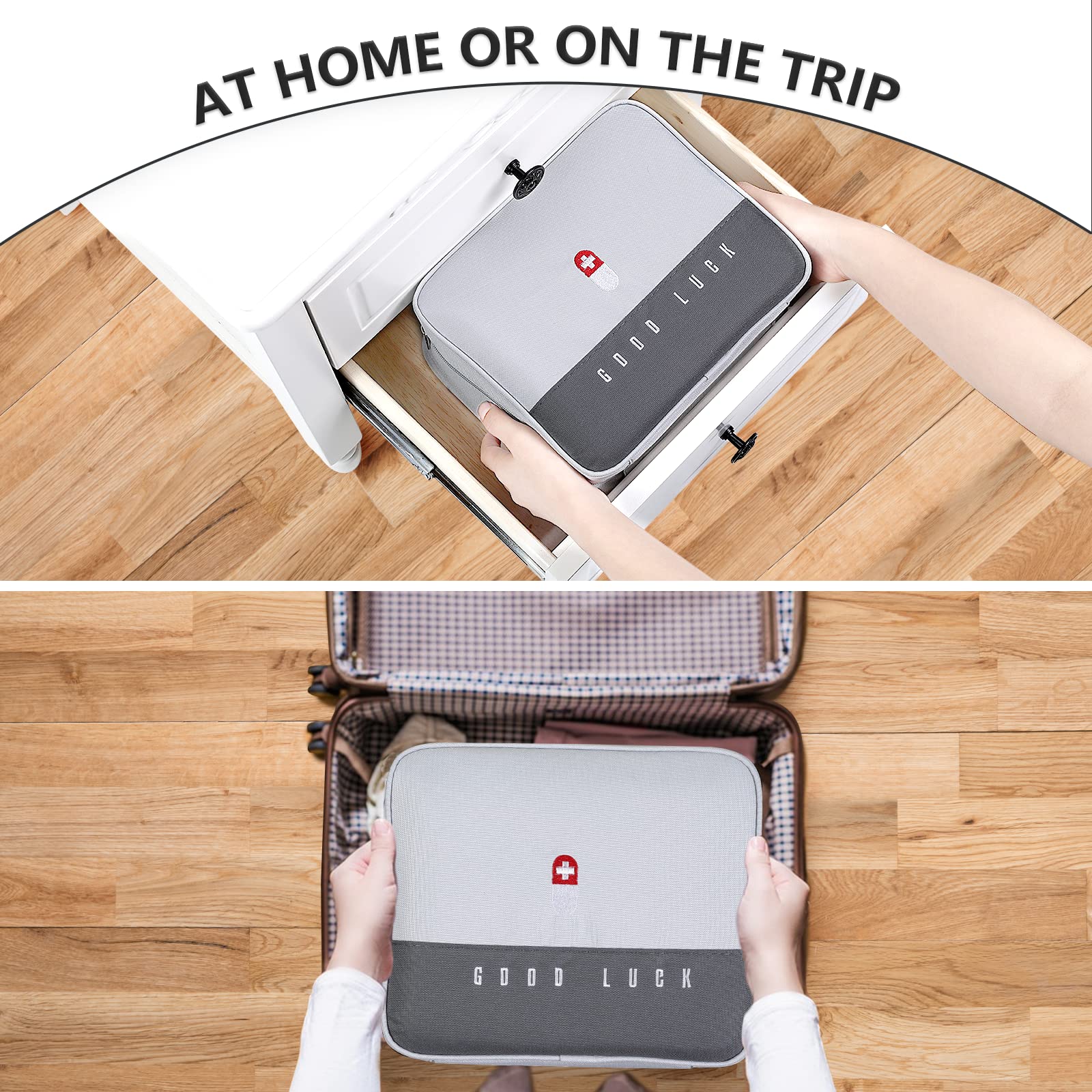 Romon Borsa Pronto Soccorso Viaggio, Impermeabile Kit di Pronto Soccorso Vuota, Alta capacità Borsa Medica Portatile Sportiva, Kit Medico Vuota per Viaggio Ufficio Casa All'aperto