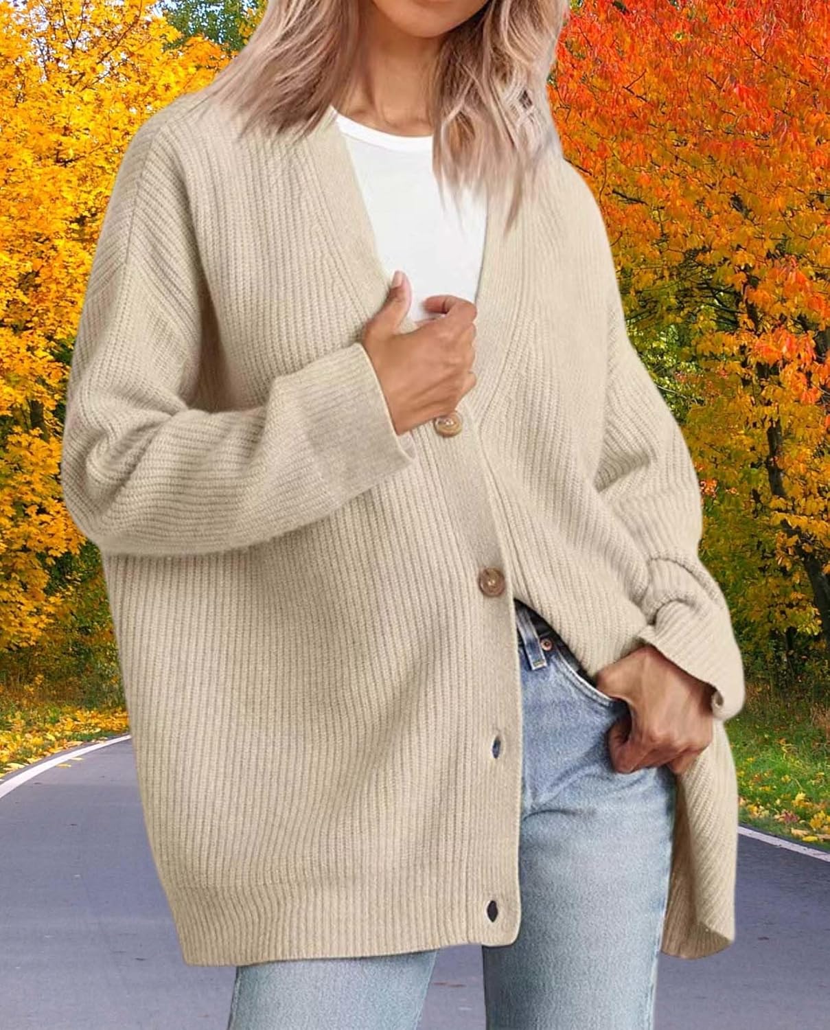 Womens Fall Fashion Oversized Lightweight Warm Knit Jacket Elevate Your Fashion Taste Work And Casual Wear - Image 5