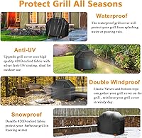 Vista 6 de Funda para Parrilla, Cubierta de Parrilla de Gas BBQ de 44 Pulgadas para Parrilla al Aire Libre, Funda para Parrilla Charbroil Barbacoa Impermeable