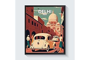 Delhi City India Poster: Retro Art Vibes for Home Decor