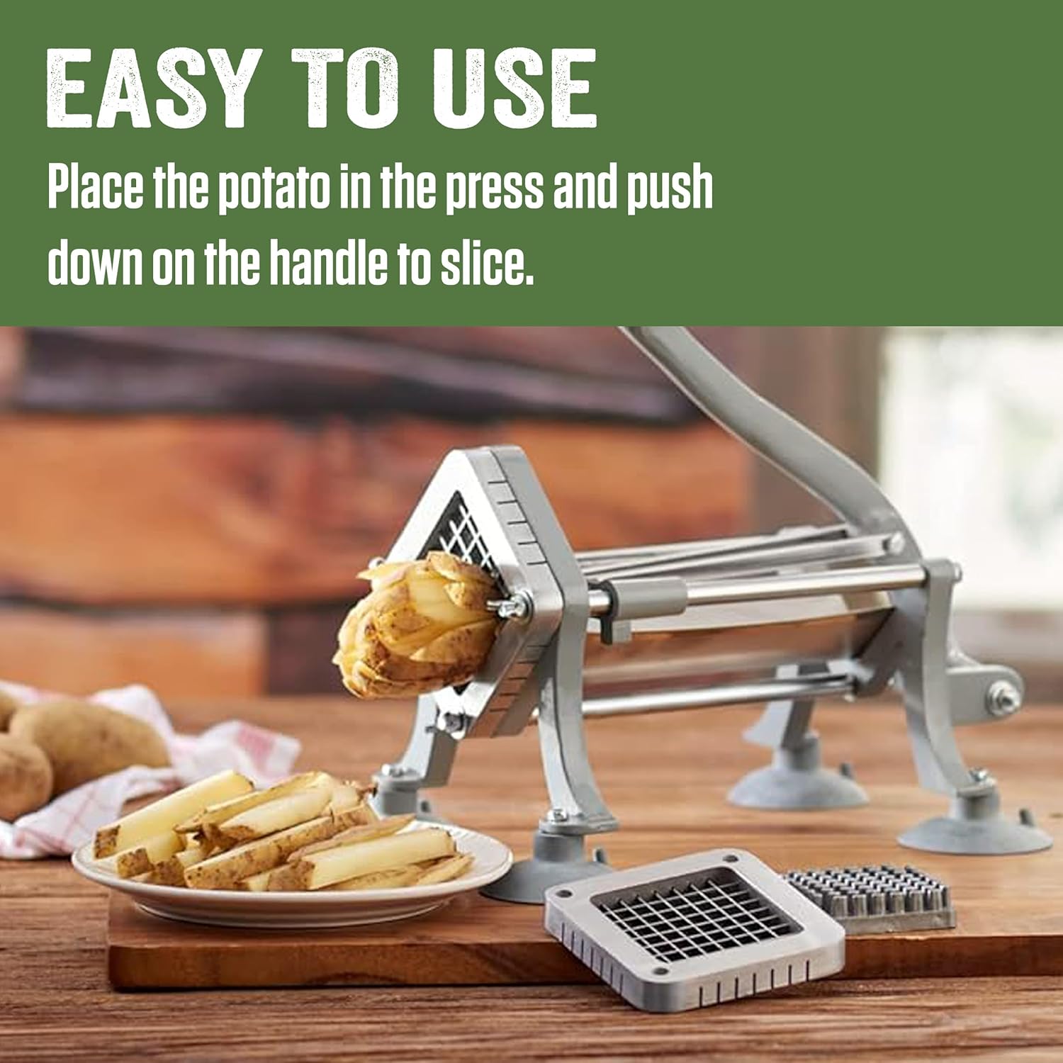 LEM Products Commercial-Quality French Fry Cutter for Potatoes and Vegetables, Cast Iron