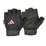 adidas Essential Weightlifting Gloves, Adjustable Fingerless Workout Gloves