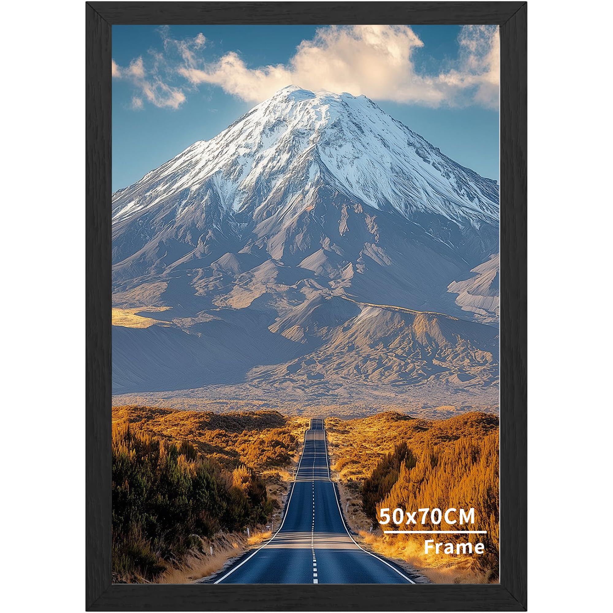 50x70 Picture Frame,50x70CM Wooden Black Frame,Wall-Mounted Poster Frames, Photo Frame with Acrylic Glass (Not Glass), Portrait or Landscape Frames for Home, Office, Gallery,1 Pack