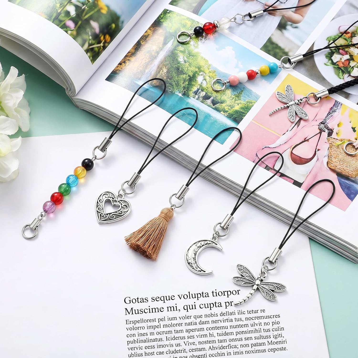 Amaxiu 200Pcs Black Cell Phone Lanyard, Cell Phone Charm Strap image 4