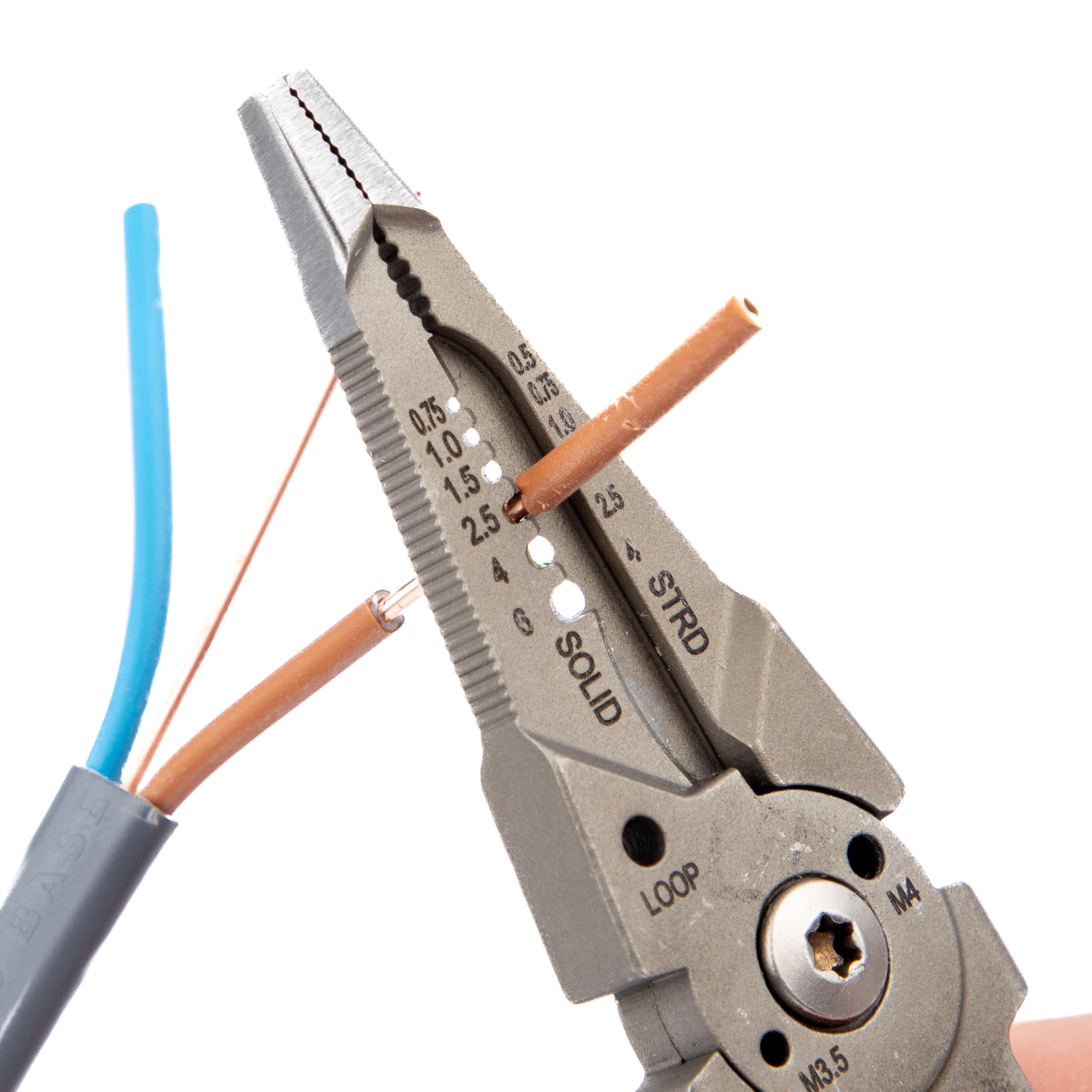 C.K Tools Pince Multifonction VDE 7 en 1 pour Travaux Électriques 210 mm | Six encoches de dénudage pour fils souples et rigides, coupe-boulons M3,5/M4, sertissage de cosses, alésage interne 10-22 mm