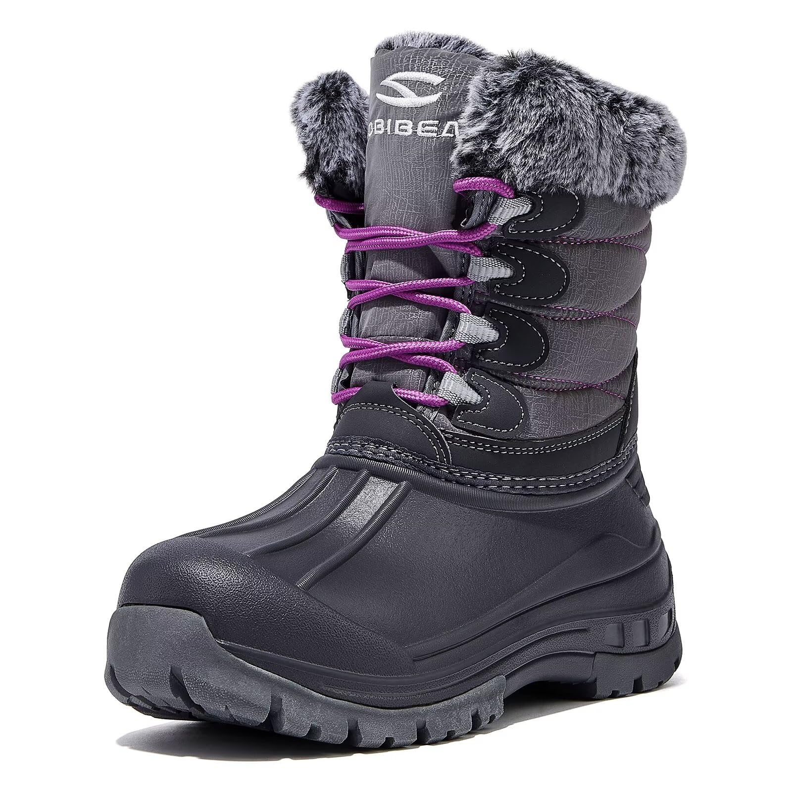 HOBIBEAR Womens Waterproof Winter Snow Boots Lightweight Anti-Slip Warm Outdoor Mid-Calf Booties
