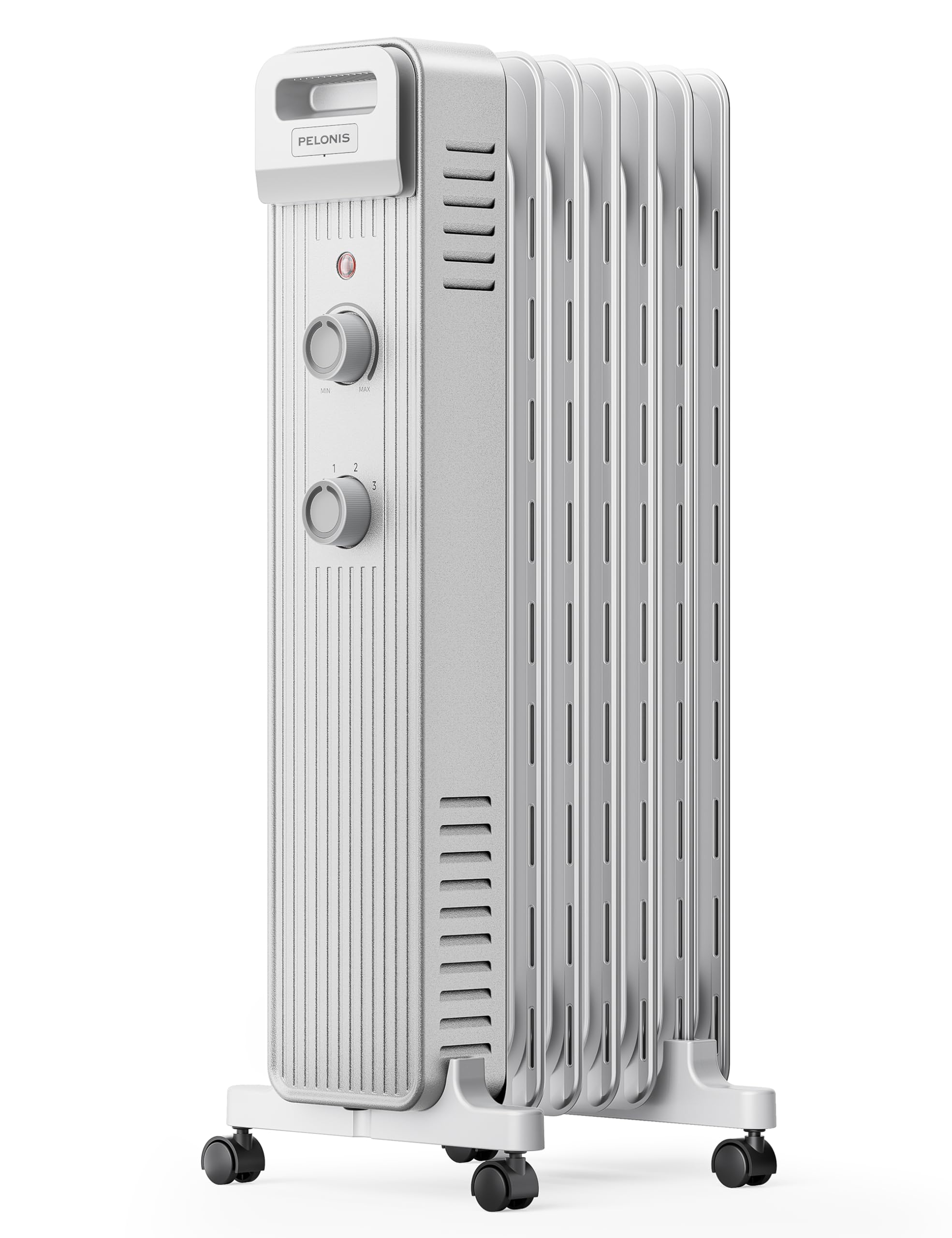 Pelonis Oil Filled Radiator Heater for Large Space, 2025 Upgraded, Space Heaters with 1500W Quiet Warmth Radiant Heater, 3 Heating Modes, Overheat & Tip-Over Protection, Adjustable Thermostat, White