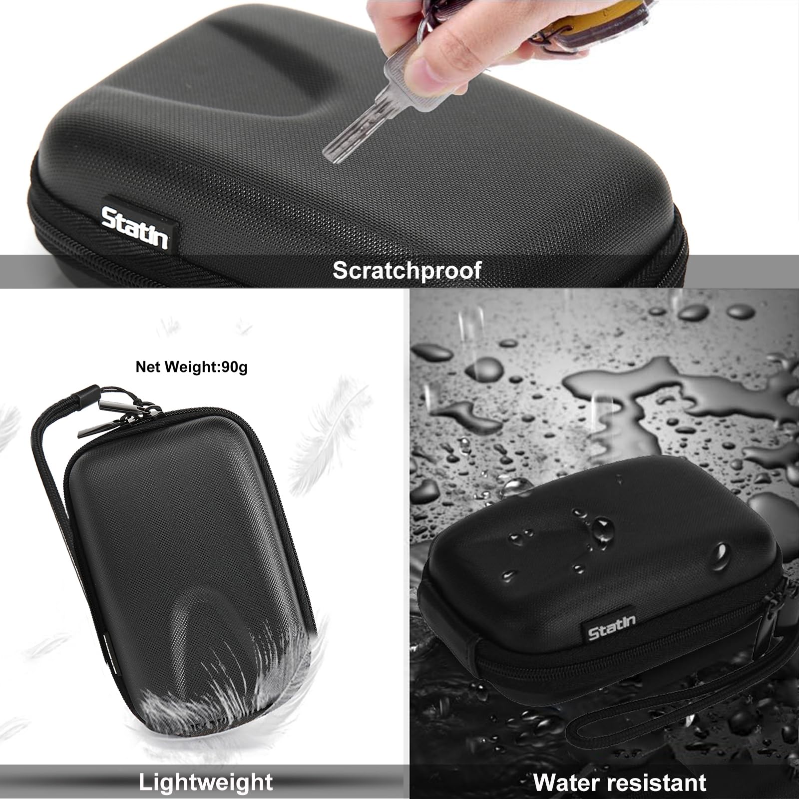 Funda para cámara digital, pequeña bolsa rígida para lente de cámara, impermeable, soporte de almacenamiento protector para RX100m3/m6 ZV1 Canon G7X2 G7X3