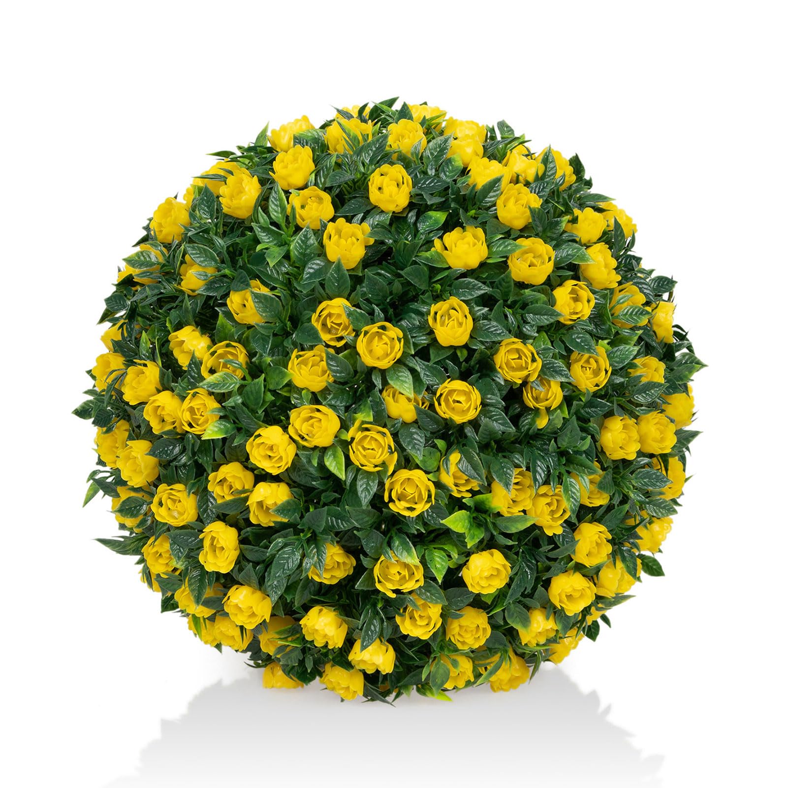RUANLOV Buchsbaumkugeln KüNstlich, Naturgetreue Kunstpflanze Buchsbaumkugel, Wetterfeste Buchsbaumkugel für Hochzeit, Robuste KugelföRmige Gartenpflanzen, Moderne Gartendekoration (D 40cm/15.7in)
