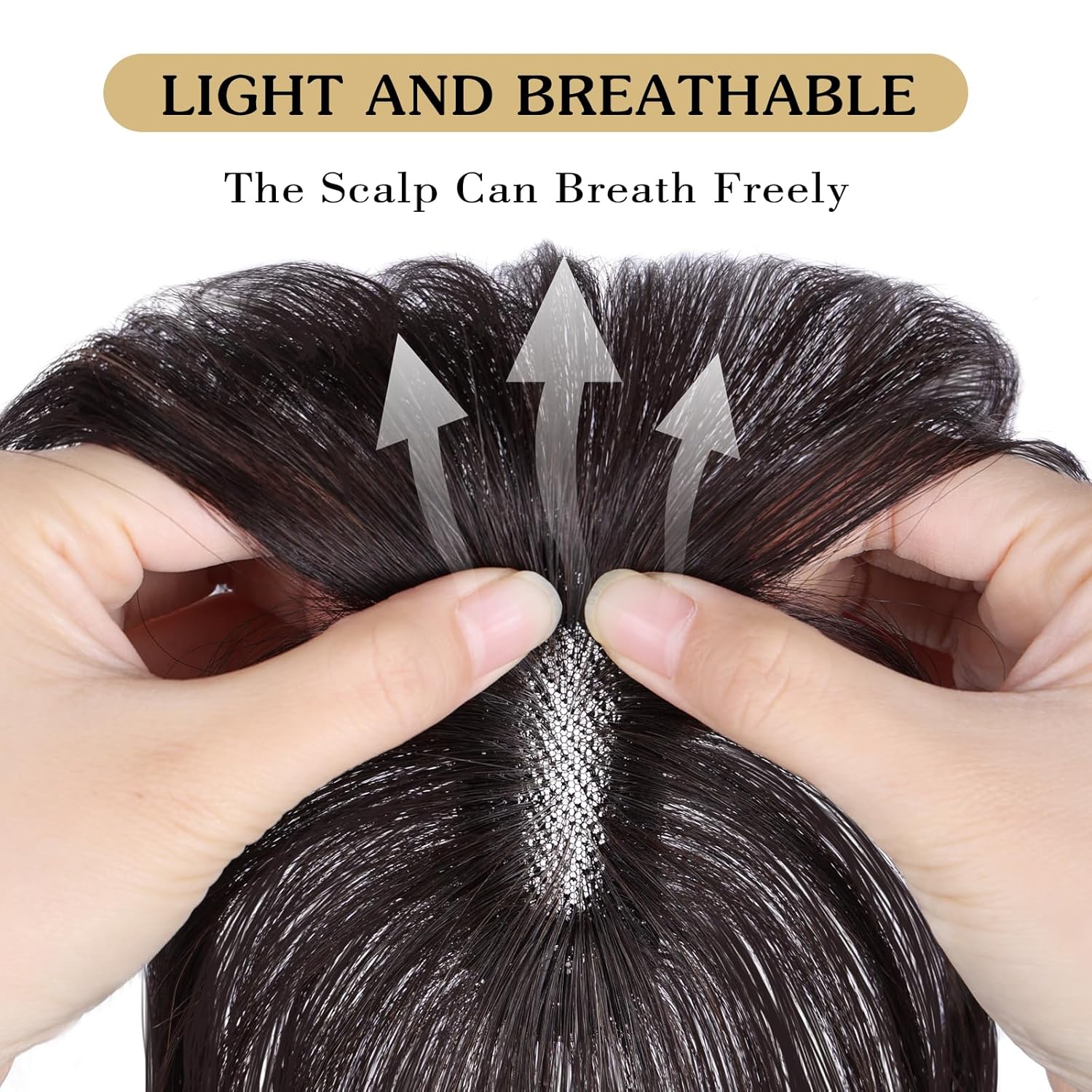 Bangs Hair Clip, 100% Real Human Hair Toppers with Wispy Bangs 360ｰ Cover Clip in Bangs for Women Daily Wear Brown Black - Image 2