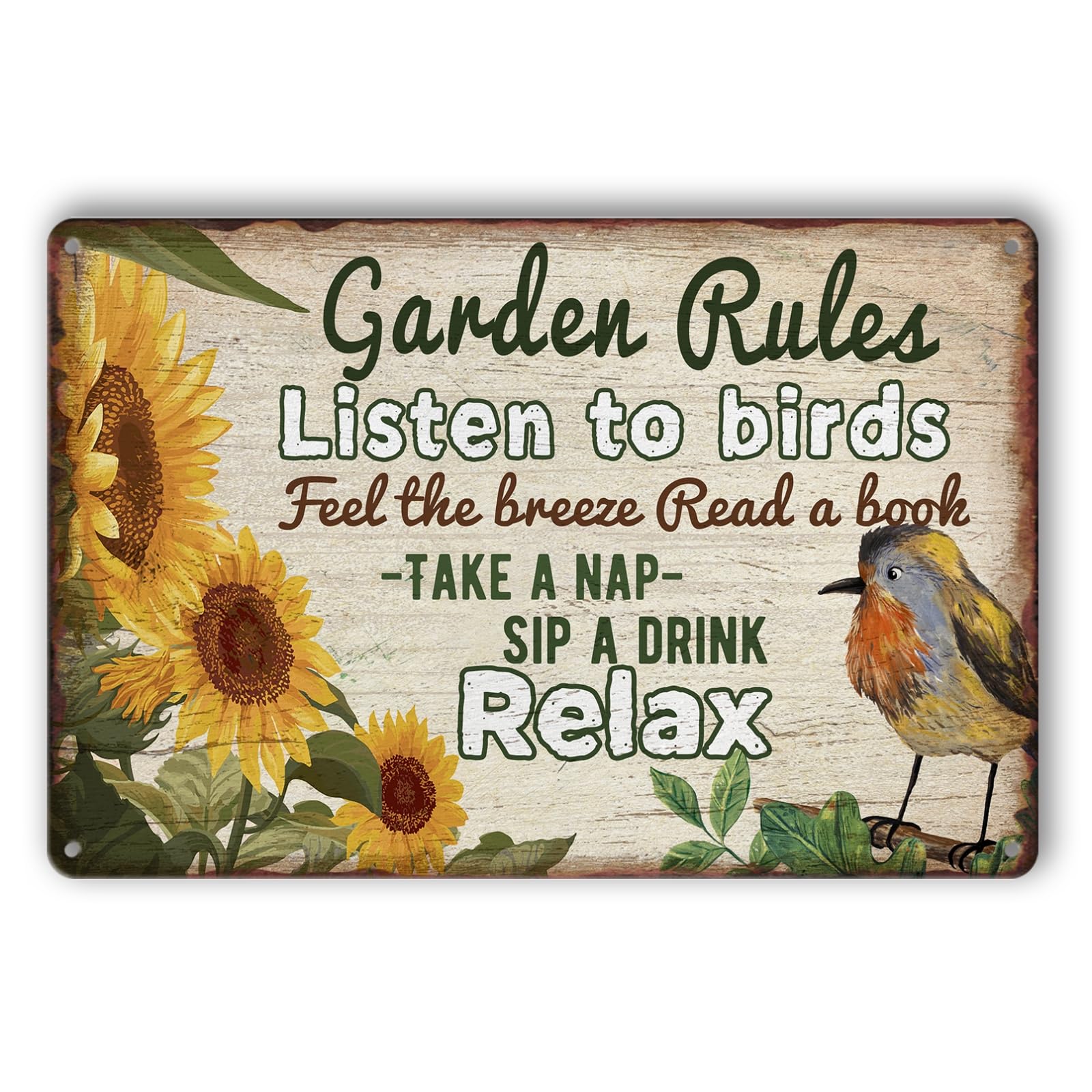 Garden Sign Funny Outdoor Garden Metal Tin Signs Retro Garden Rules Sign Vintage Garden Decor Patio Wall Decor Outdoor Yard Signs For Home Porch Patio Gardening Shed Decorations 8 X 12 Inch-image-0