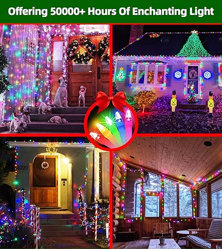 Miniatura 7 de Guirnalda de 750 luces led navideñas, de 240 pies, 12 modos, con temporizador, regulable, impermeable, para árboles, vallas, jardines, Navidad,
