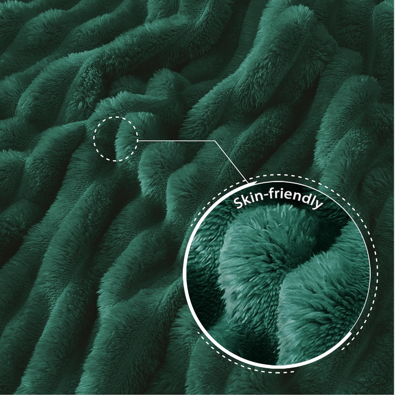 Exclusivo Mezcla Fleece Throw Blanket for Couch, Super Soft Striped Jacquard Bed Blanket, Lightweight Fuzzy Cozy for All Seasons, 50x60 Inches, Forest Green - Image 5