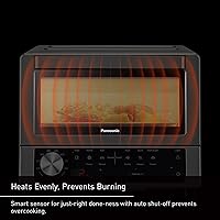 Vista 3 de Panasonic FlashXpress Toaster Oven Countertop, Compact 4 Slice Toaster Oven w/Double Infrared Heating, PFAS-free, 6 Auto Cook Options & Precise
