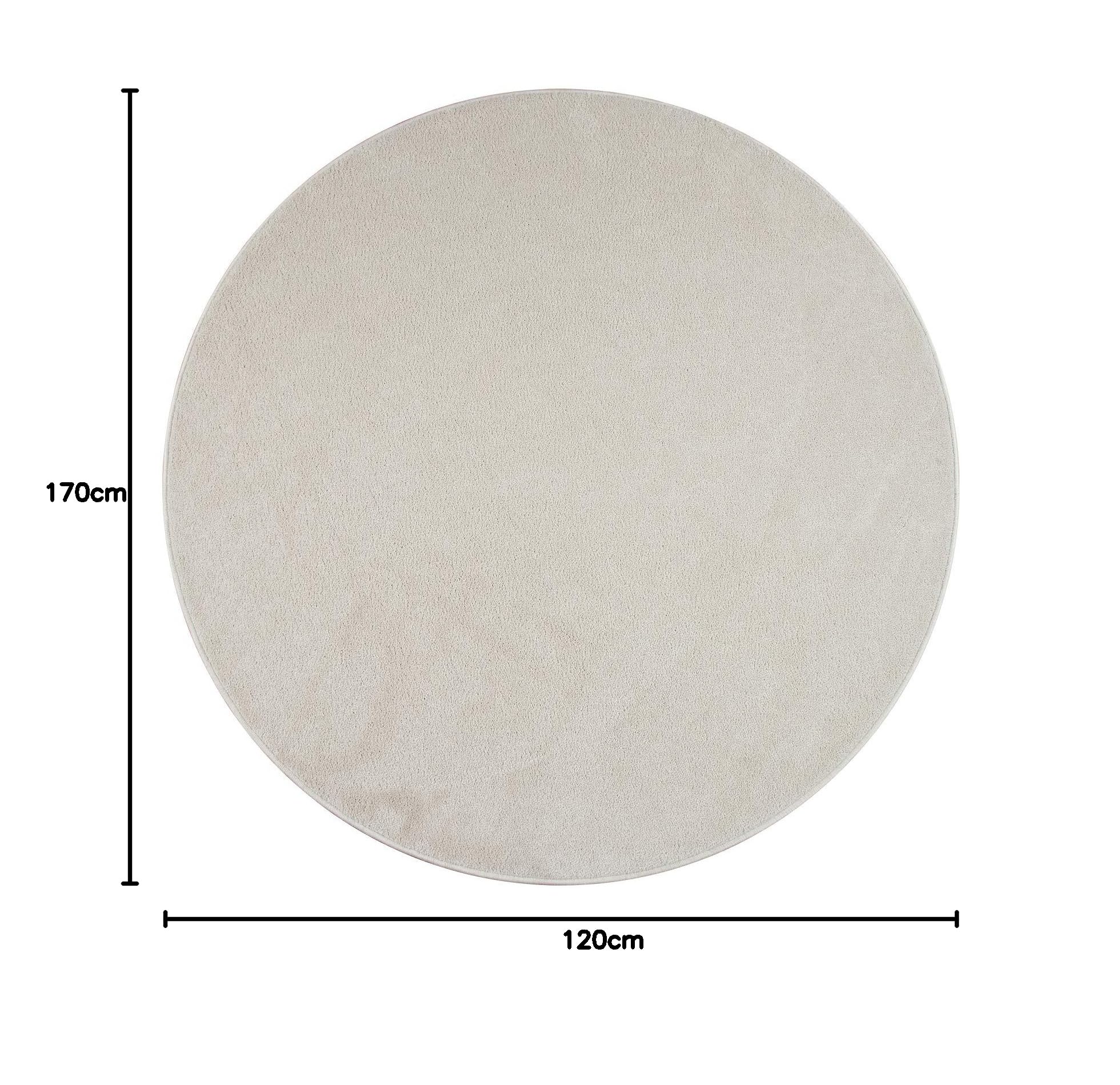 Paco Home Tapis pour Salon Uni Poils Ras Sobre Et Moderne, Crème, Dimension:120x170 cm