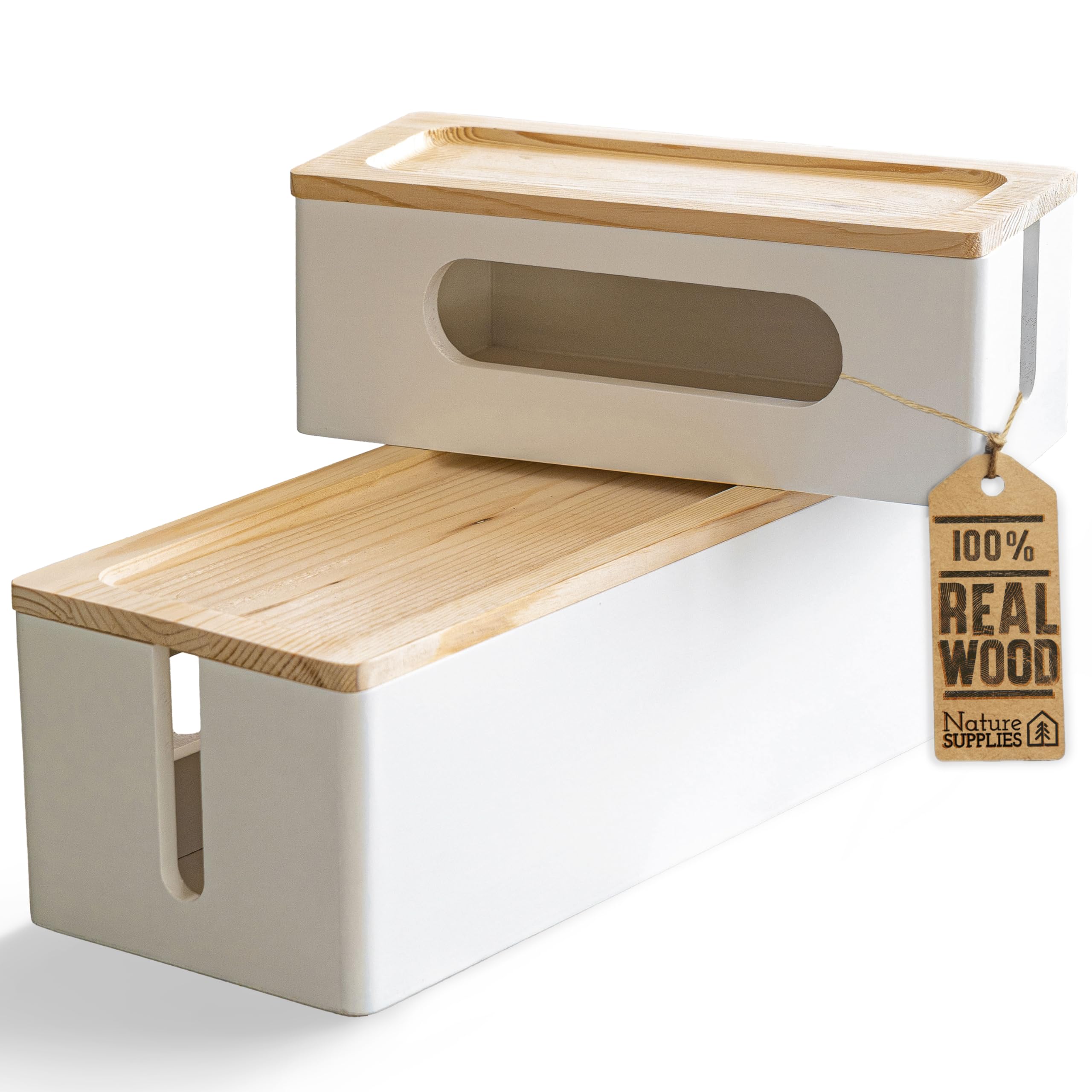 Amazon.com: NATURE SUPPLIES Set of 2, Wood Cable Management