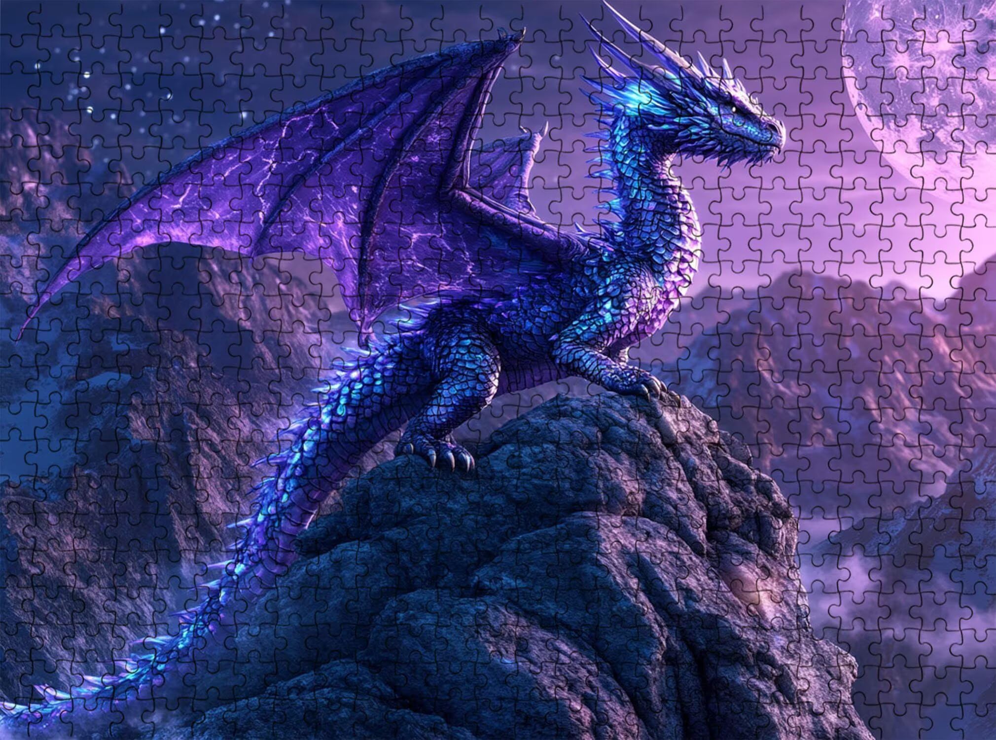drago sogno Puzzle 1500 Pezzi per Adulti, Puzzle in Legno - Collezione Classica con Poster Incluso - Sfida di Concentrazione e Passatempo Antistress, Gioco Educativo per Famiglia, 87 x 57 cm f0-634