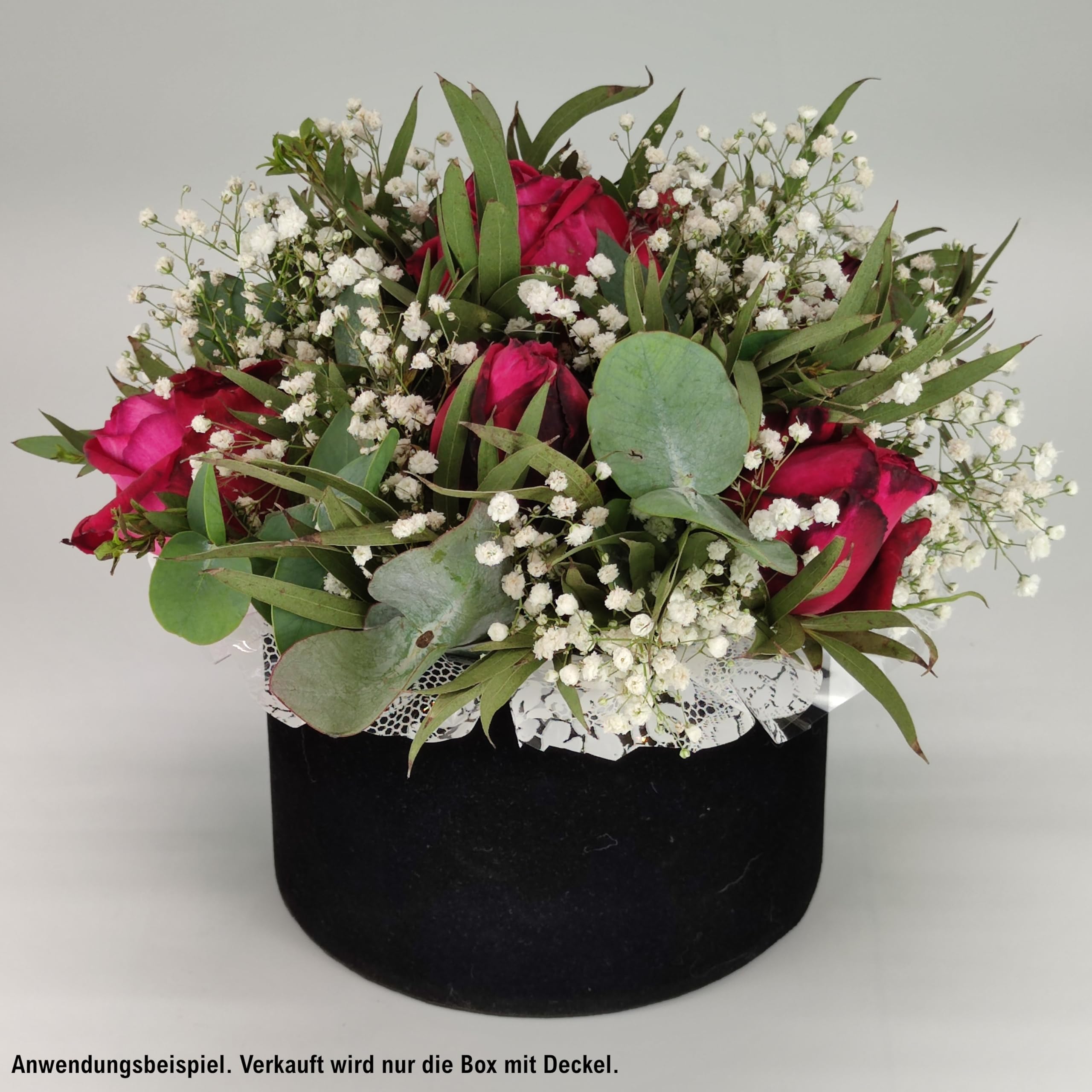 Set 3 scatole decorative rotonde, color rosse e con cordino perfette per inserire fiori, scatola, cappelliera