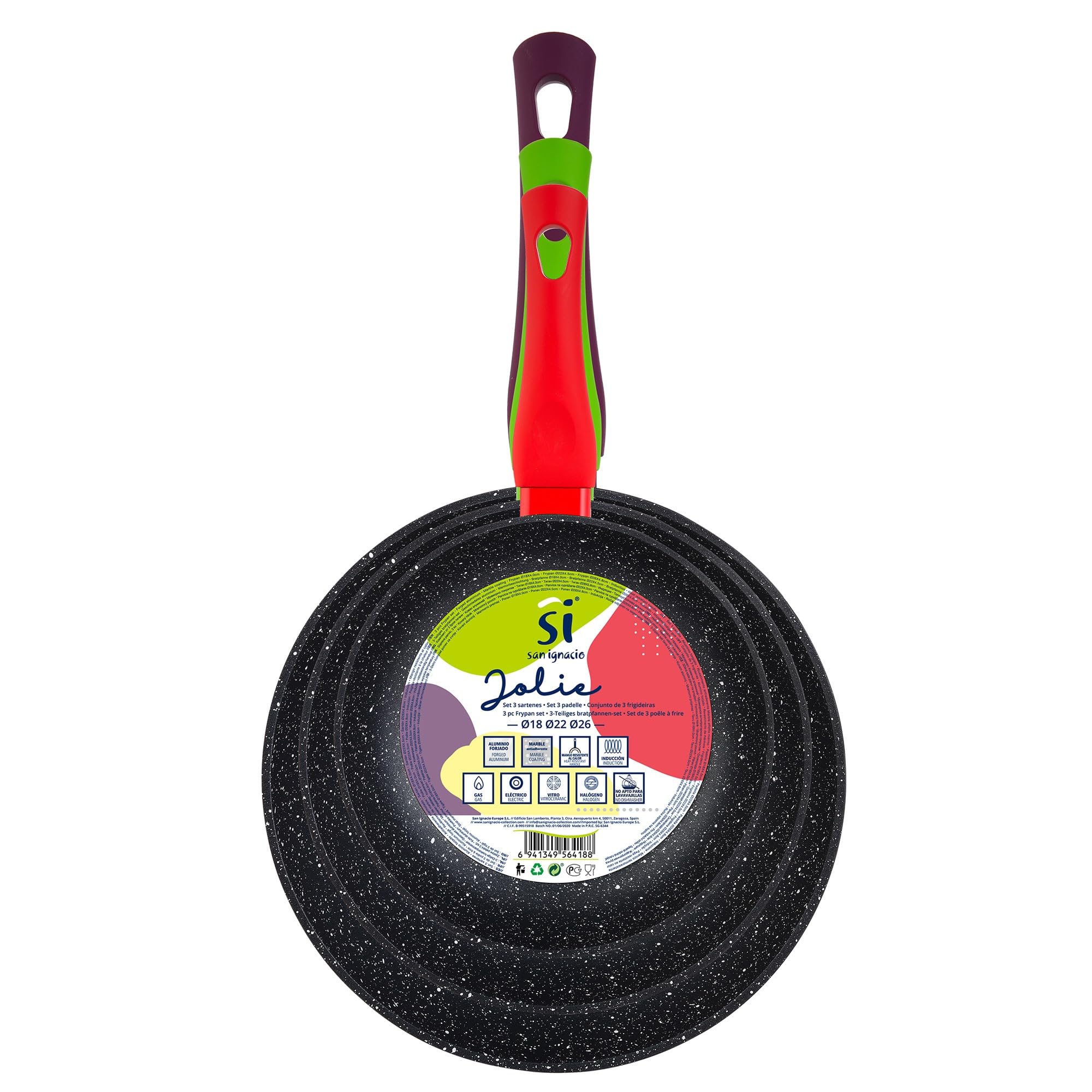 San Ignacio Juego de 3 sartenes 18/22/26 cm colección Jolie