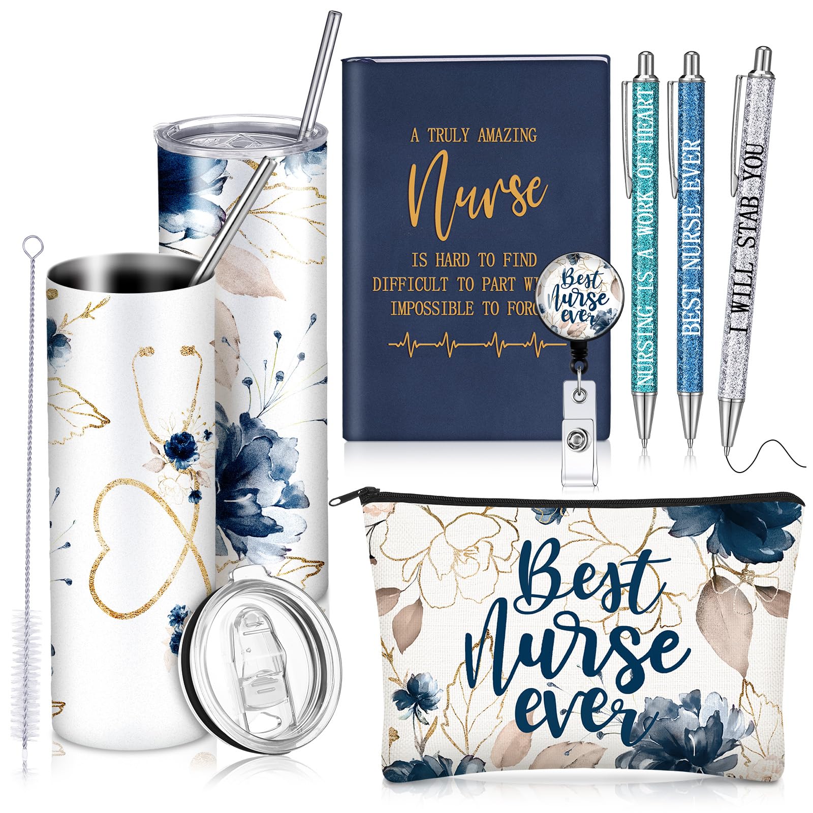 Cadeau de remerciement pour infirmière qui soigne avec cœur coffret de 7 pièces de fin d'année