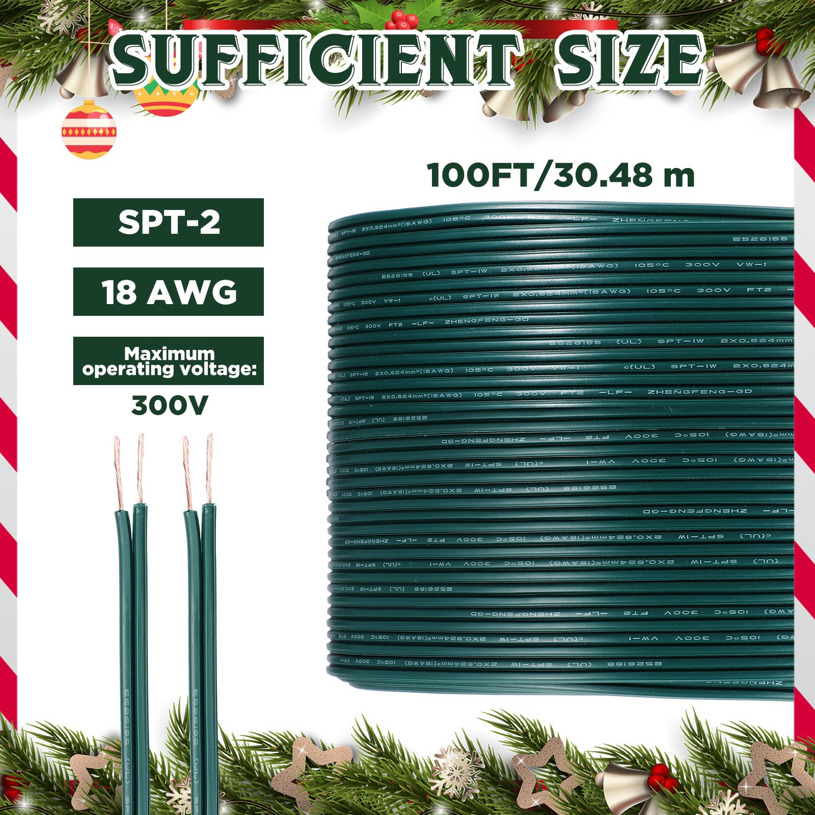 Amazon.com: Tellegloww 100 FT SPT-2 Christmas Wire 18 Gauge 2 Amazon.com: Tellegloww 100 FT SPT-2 Christmas Wire 18 Gauge 2