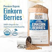Vista 2 de Grand Teton Ancient Grains - Bayas de Einkorn 100% orgánicas, Farro Piccolo de grado alimenticio premium, bayas de trigo Einkorn, grano de Einkorn