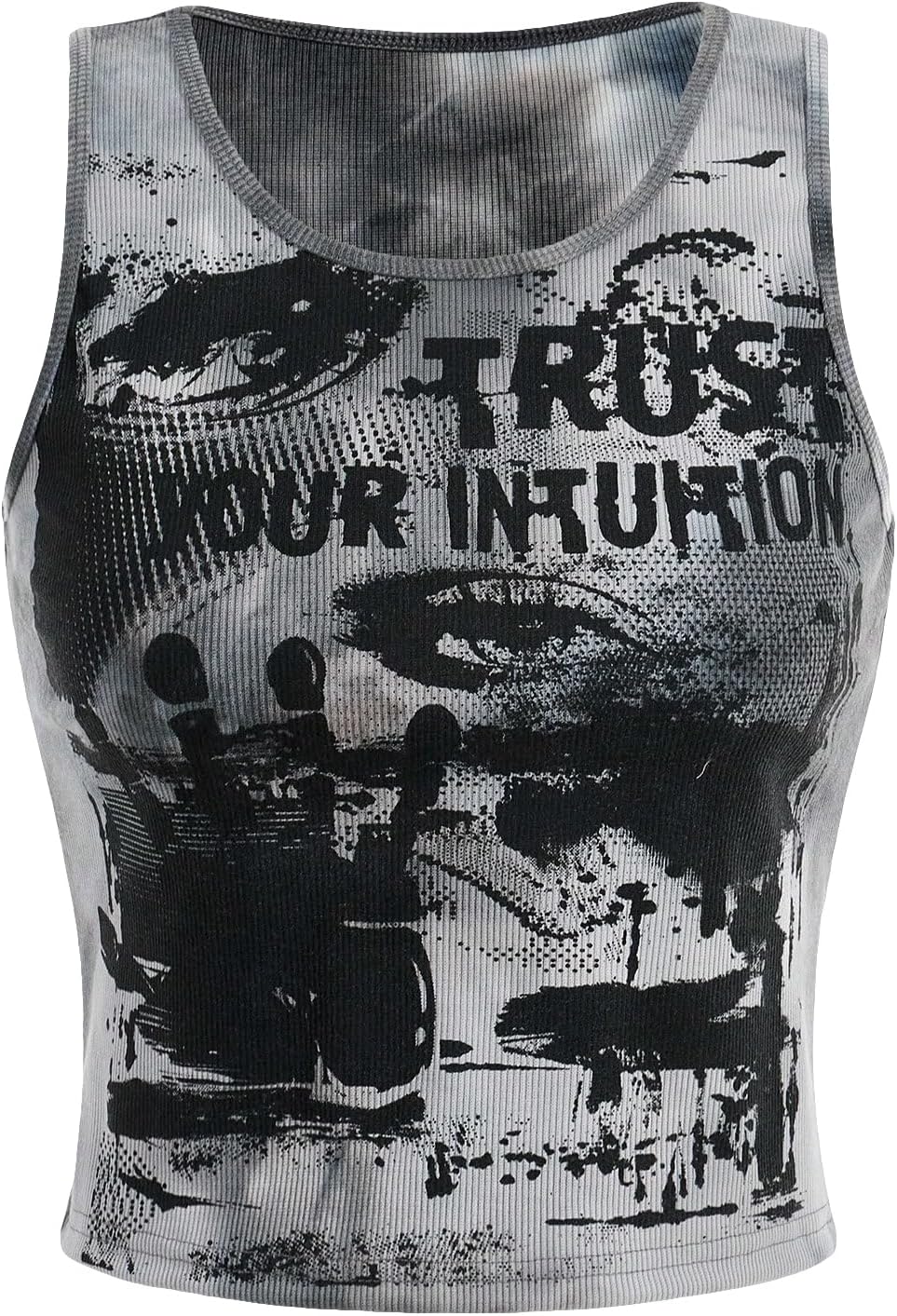 SOLY HUXWomen's Graphic Tank Tops Y2k Gothic Scoop Neck Sleeveless Tops Summer Going Out Top
