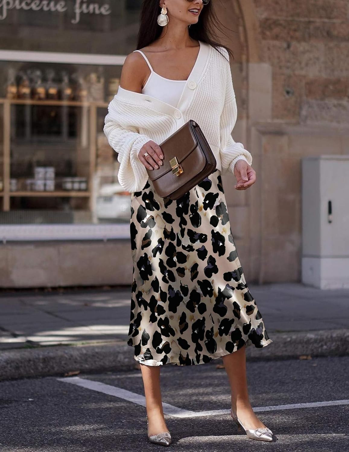 Zeagoo Skirts for Women High Waist Skirt Elegant Midi Skirt Satin - Image 3