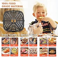 Vista 6 de Sartén para freidora de aire para freidora de aire Holstein Housewares de 4.4 cuartos de galón, piezas de repuesto de freidora de aire de 8.07 x