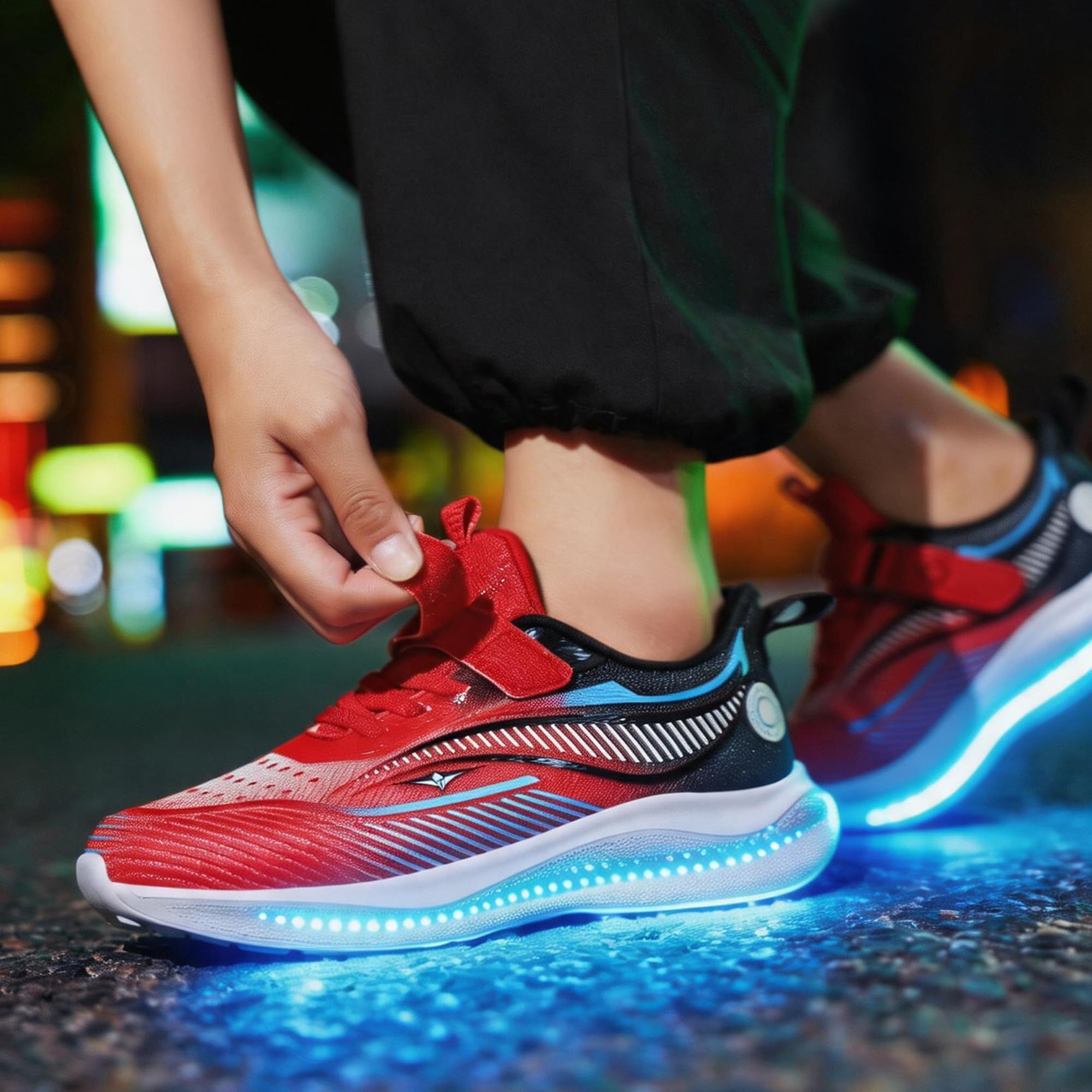 YUNICUS Scarpe da ginnastica per bambini, ricaricabili tramite USB, per ragazzi e ragazze