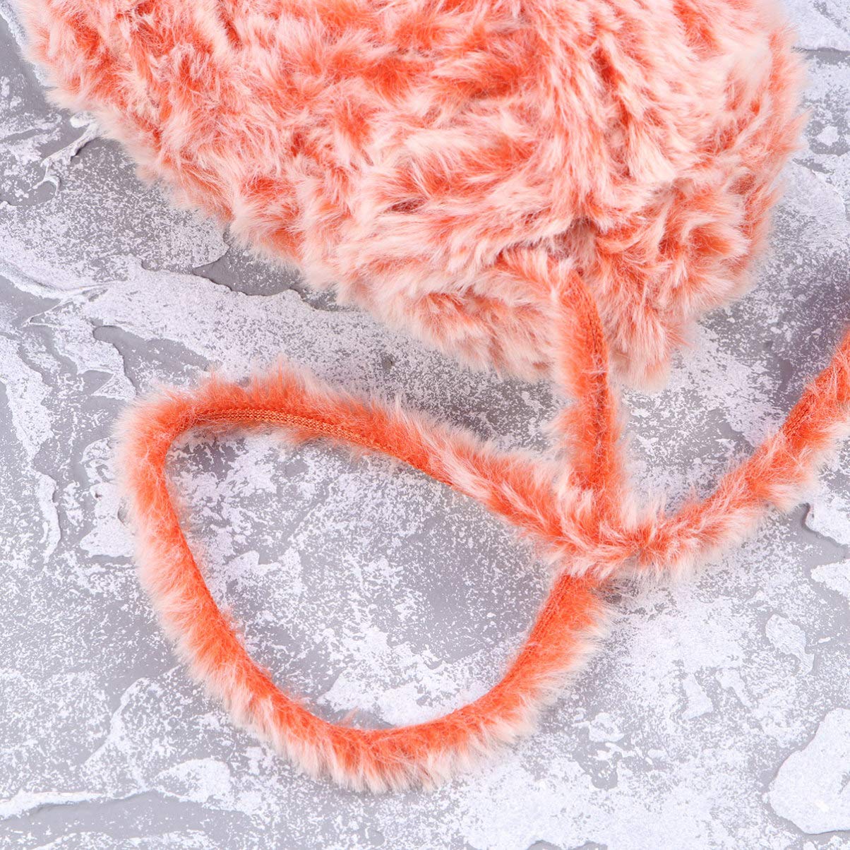 Healifty 2pcs Imitation Knitting Yarn Soft Fluffy Yarn Faux Yarn for Crochet for Clothes Scarf(Pink) - Image 3