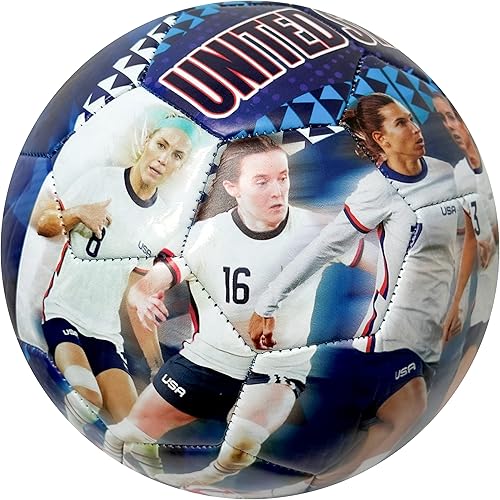 Miniatura 6 de Icon Sports US Soccer - Pelota gráfica de la selección nacional de mujeres, talla 4, USWNT Players Photo Soccer Ball #4, rosa