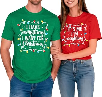 Christmas Shirts Couples Chest and Nuts Shirt Couple Matching Christmas Outfits Sets Funny Christmas Graphic Tshirts