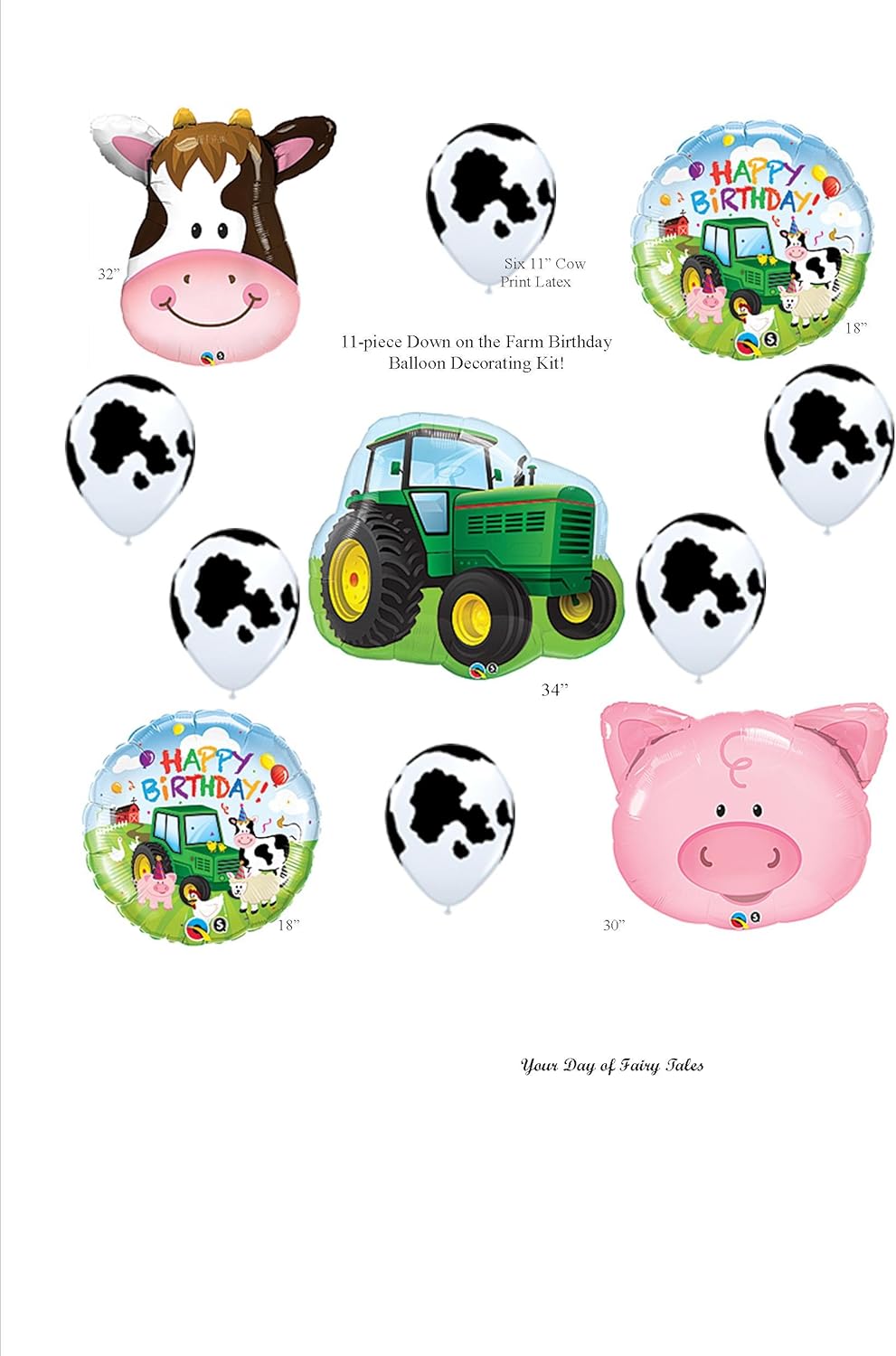 Barn Farm Animals Birthday Party Cow Tractor Pig Balloons